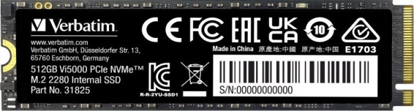 Verbatim Vi5000 512GB M.2 2280 PCI-E x4 Gen4 NVMe (31825)