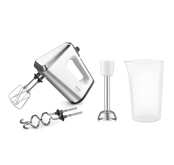 Krups GN9121 3Mix 9000 biela, strieborná / Ručný mixér / 750 W / hnetacie háky, metly (GN9121)