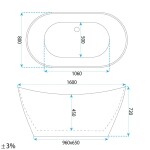 REA - Voľne stojaca vaňa Ferran 160 REA-W0150