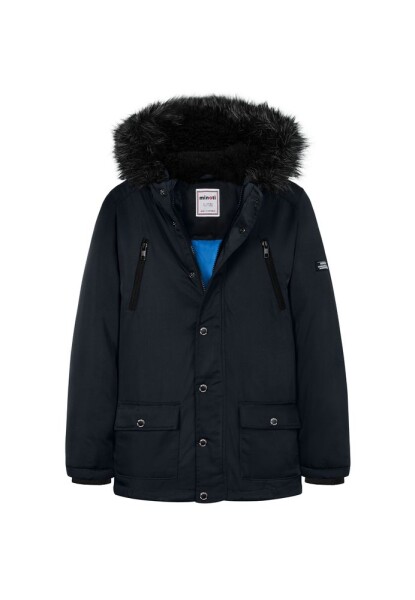 Chlapčenský kabát typu parka, Minoti, 11COAT 20, modrý - 98/104 | 3/4let