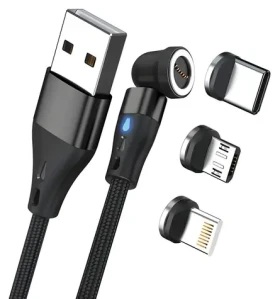 RealPower MagneticCharge3 čierna / Magnetický nabíjací kábel / USB-A / 3 A / 1 m / 6 adaptérov (439631)