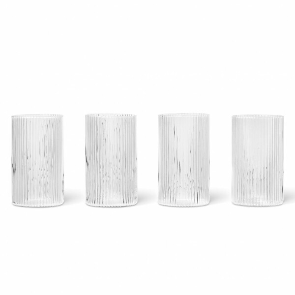 Ferm LIVING Poháre Ripple Verrines Clear 150 ml - set 4 ks