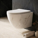 REA - Závesná WC misa vrátane sedátka Carlos Nature Marble REA-C6606