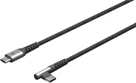 Goobay 64659 Space Grey/Silver / Dátový kábel / USB-C - USB-C / textilné opletenie / 1 m (64659)