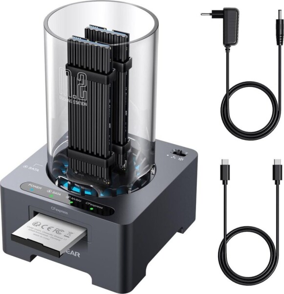 Graugear Graugear Docking + Kartenleser für 1x M.2 NVMe, 1x M.2 NGFF, 1x CF-Express