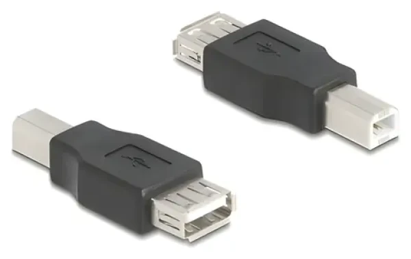DeLock 67199 čierna / Adaptér / USB 2.0 / USB-B samec - USB-A samica (67199)