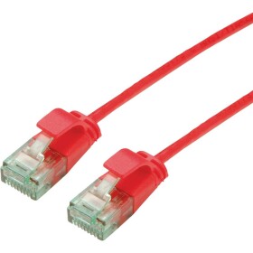 Roline recycled material 21.45.3417 RJ45 sieťové káble, prepojovacie káble CAT 6A U/UTP 5.00 m červená (jasná) netienený, extrémne tenký, PVC plášť 1 ks; 21.45.3417