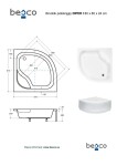 BESCO - Štvrťkruhová sprchová vanička DIPER I - Nožičky k vani - Bez nožičiek, Rozmer A - 80, Rozmer B - 80 VANKDIPERI80