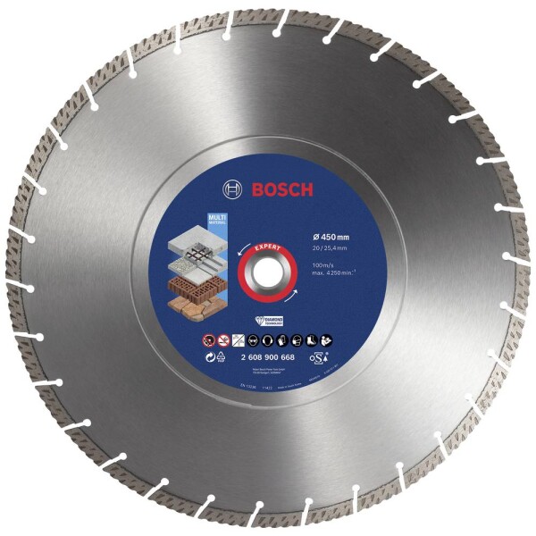 Bosch Accessories 2608900668 EXPERT MultiMaterial diamantový rezný kotúč Priemer 450 mm Ø otvoru 20 mm, 25.40 mm kámen, betón, cihla 1 ks; 2608900668