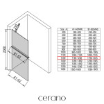 CERANO - Sprchová zástena Walk-in Onyx YL/P - 8 mm + polička / držiak na uteráky - čierna matná, bronzové sklo - 120x200 CER-689410