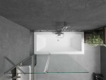 MEXEN/S - Cube obdĺžniková vaňa 170 x 80 cm s panelom + vaňová zástena 120, transparent, chróm 550517080X9412110100