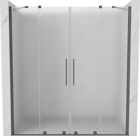 MEXEN/S - Velar Duo posuvné sprchové dvere 180, dekor, grafit metal 871-180-000-32-95