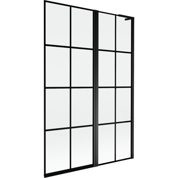 MEXEN/S - Mist L vaňová zástena 2-krídlová pravá 120 x 150, čierna kratka, čierna 8A9L-120-011-70-77-P