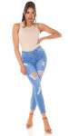 Sexy Highwaist Skinny Jeans "perfect blue" ripped denimblue 44