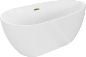 MEXEN/S - Eos voľne stojaca vaňa 150 x 75, biela, sifón a prepad zlatá 52471507500-50