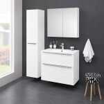 Mereo Mailo, kúpeľňová skrinka s keramickým umývadlom 81 cm, biela, elox AL madlo CN511A