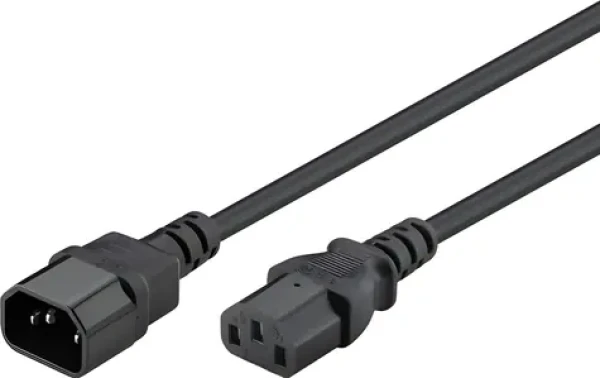 Goobay 39203 čierna / Predlžovací napájací kábel / IEC C14 (M)-C13 (F) / 5 m (39203)