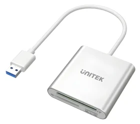 Unitek Y-9313 strieborná / Čítačka pamäťových kariet / USB 3.2 Gen 1 / CF, SD, microSD (Y-9313)