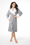 Dámsky župan FR-393 Sivý so vzorom ecru - Dorota L šedá-ecru
