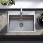 REA REA - Oceľový drez Liam BRUSH NICKEL s kuchynskou batériou KPL-96006