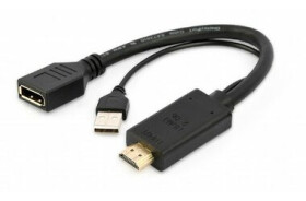 Gembird A-HDMIM-DPF-01 redukcia čierna / HDMI (M) na DisplayPort (F) / 10cm (A-HDMIM-DPF-01)