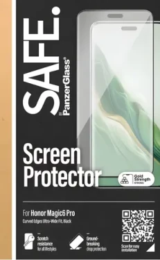 PanzerGlass SAFE pre Honor Magic6 Pre čierna / Tvrdené sklo / UWF