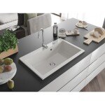 MEXEN MEXEN - Elix granitový drez 1-miska 800 x 500 mm, biela, sifón chróm 6527801005-20