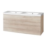 Mereo Aira, kúpeľňová skrinka s umývadlom z liateho mramoru 121 cm, dub Kronberg CN723M