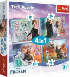Trefl - Puzzle - Ľadové kráľovstvo: Úžasný svet 4v1