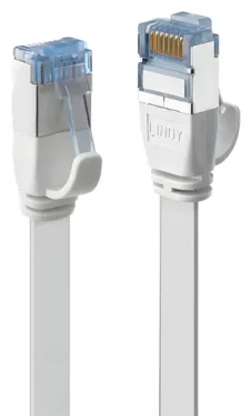 Lindy bílá / Patch kabel / Cat6a U/FTP / plochý / RJ45-RJ45 / 1 m (47541)