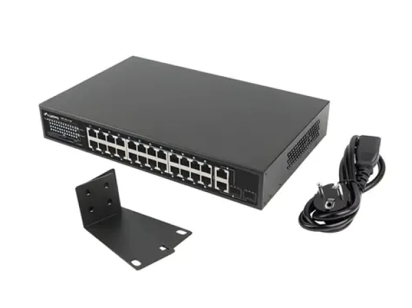 Lanberg RSFE-24P-2C- 360 V2 / Switch / 24x PoE + 100 Mbps / 2x Combo Gigabit / 360W / Unmanaged / rack 19" (RSFE-24P-2C-360)