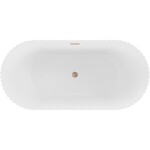 MEXEN/S - Paola voľne stojaca vaňa reliéf 150 x 75, biela mat, sifón a prepad meď kartáčovaná 52721507501-65