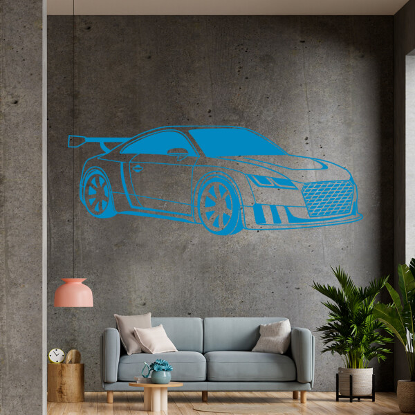 Veselá Stena Samolepka Audi Auto Farba: modrá, Veľkosť: 100 x 40 cm