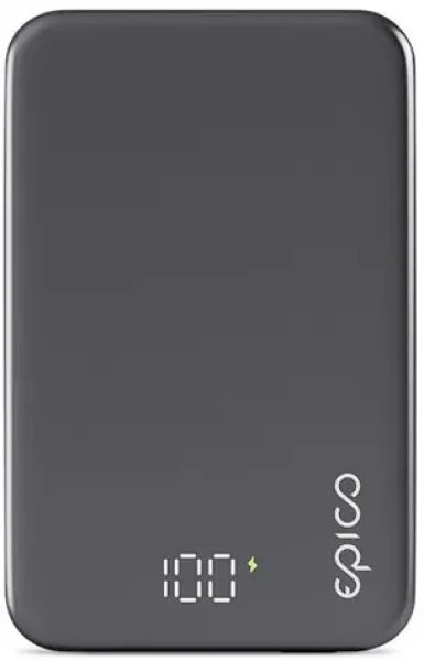 Epico iStores Mag+ Aluminium Power Bank 10000mAh sivá / Powerbank / bezdrôtové nabíjanie / USB-A / USB-C (9915101300250)