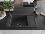 MEXEN/S MEXEN/S - Elias granitový drez 1 s odkvapkávačom 795 x 480 mm, čierna kropenatá, + sifón grafit 6511791005-76-B