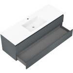 MEXEN/S - Orio kúpeľňová skrinka 140 cm s umývadlom Otis, 2 zásuvky, grafit mat/biela mat 91A10-14047-2-BFF66-W18M01