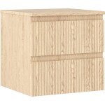 MEXEN/S - Rivel kúpeľňová skrinka pod umývadlo 50 cm s doskou, 2 zásuvky, reliéf, dub 91A20-05047-2-BFFC81