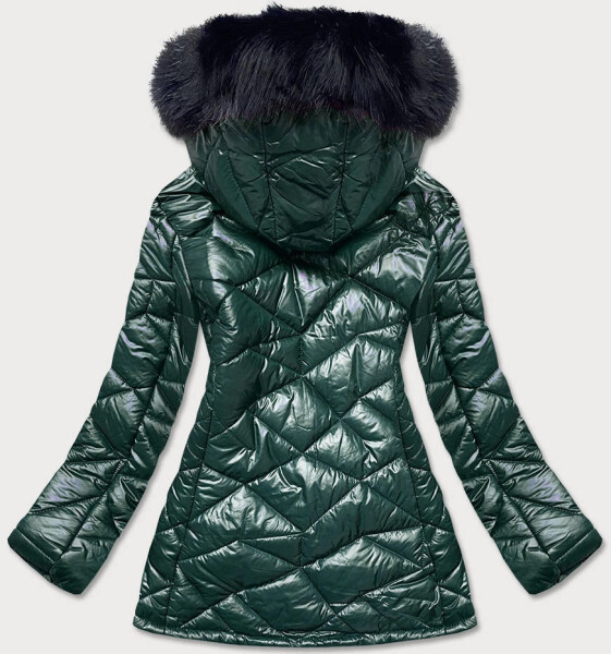 Dámska zelená plus size prechodná bunda (mm21-76) odstíny zelené 46