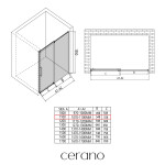 CERANO - Sprchové posuvné dvere Lantono - pravá - 8 mm - Soft-Close - chróm, mliečne sklo - 110x195 CER-663178