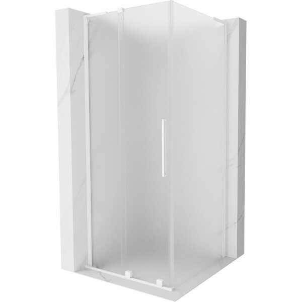 MEXEN/S - Velar L sprchovací kút, posuvné dvere 120 x 120, dekor, biela 871-120-120-33-20