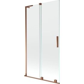 MEXEN/S - Velar L dvojkrídlová posuvná vaňová zástena 100 x 150, transparent, ružové zlato 896-100-003-01-60