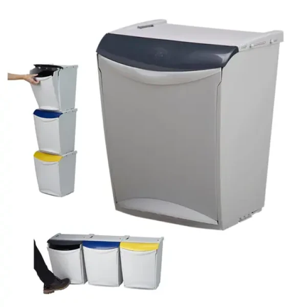 Denox ECOSYSTEM 25 l šedá / Odpadkový kôš / na zmiešaný odpad / modulárny / plast (24300.790)