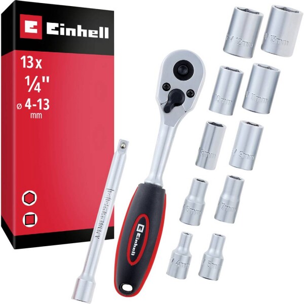 Einhell račňa, sada, metrický, 1/4 , 13-dielna, 372411; 372411