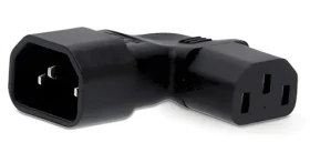 Nedis napájací adaptér IEC-320-C14/C13 čierna / Napájací adaptér / Uhlový pravý / Poniklované konektory (CEGB11904BK)