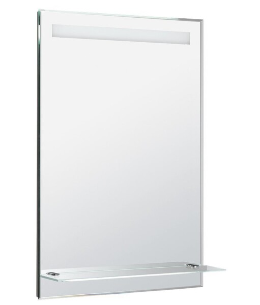 AQUALINE - Zrkadlo s LED osvetlením a policou 60x80cm, gombíkový vypínač ATH53
