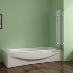 H K - Vaňová zástena S33 130x140cm - trojdielna sklopná, číre sklo SE-S33-130