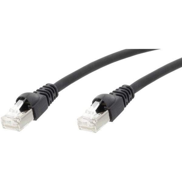 Telegärtner 100008267 RJ45 sieťové káble, prepojovacie káble CAT 6A S/FTP 2.00 m čierna samozhášavý, s ochranou, samozhášavý, bez halogénov, UL certifikácia 1; 100008267
