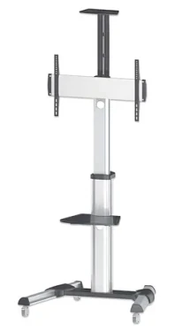 Manhattan Mobilný stojan pre TV čierna, strieborná / Podlahový držiak TV / 37-70" / nosnosť 50 kg / VESA 600x400 (461245)