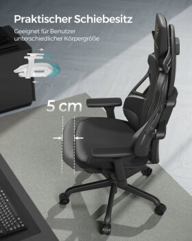 Songmics Fotel gamingowy, EVOGAMER Chair, kreslo biurowe, imit