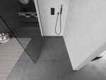 MEXEN/S - Kyoto Sprchová zástena WALK-IN 90 x 200, transparent 8 mm, grafit kartáčovaná 800-090-101-66-00